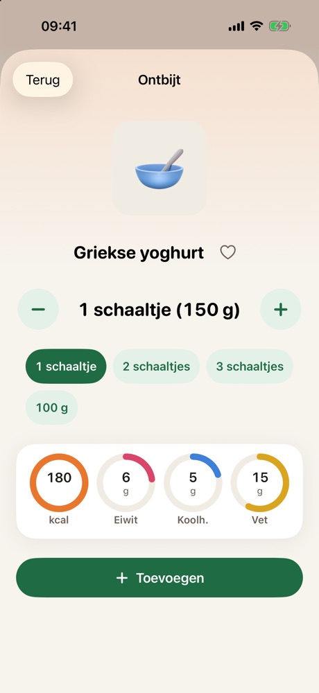 Een portie kiezen: 1 schaaltje Griekse yoghurt